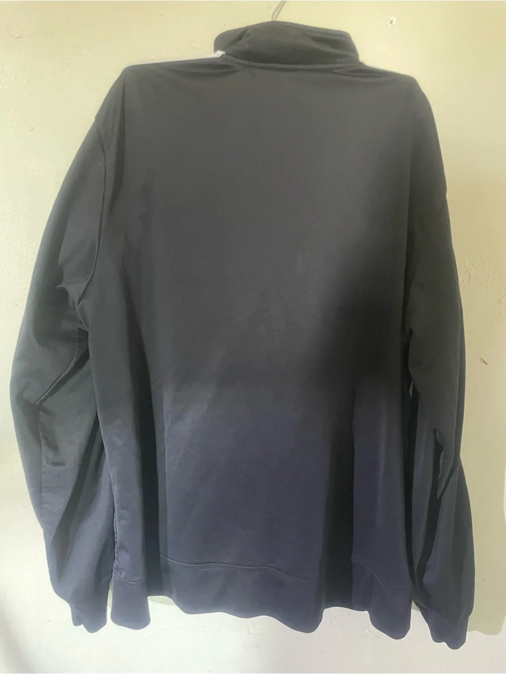 Old Navy Size XL Black Bomber Jacket with Red & White Sleeve Stripes